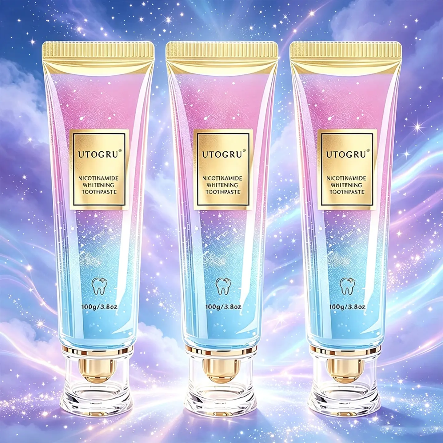 6Pcs Newest Fast-Acting Whitening Formula, Niacinamide Toothpaste - Derived From Natural Aloe Vera & Mint Extracts - Teeth Stain Cleaner, Prevents Bad Breath, fluoride-free oral care, Enamel & Gum-Safe, Gentle Daily Oral Care