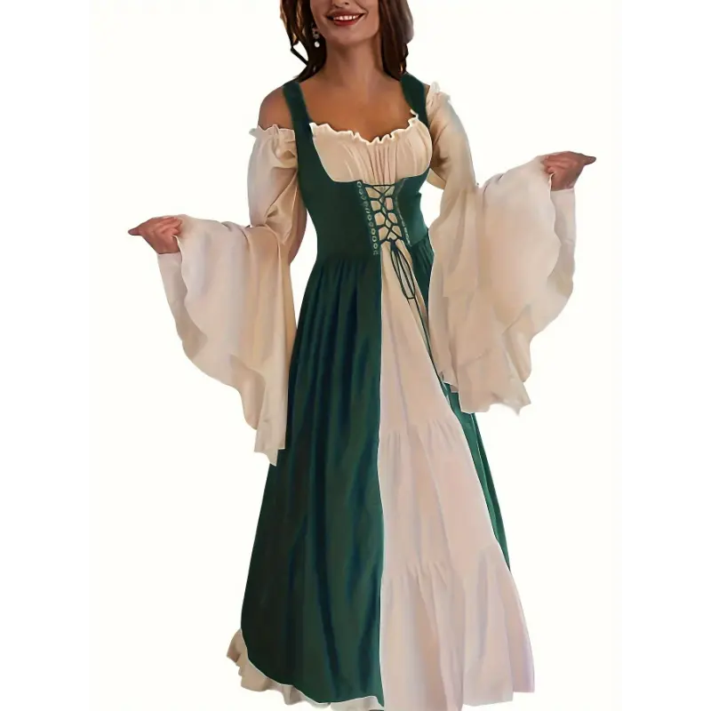 Women's Medieval Renaissance Costume Role-playing Dress -  Elegant & Detailed Design - Polyester Fabric - Perfect for Renaissance Fairs, Cosplay & Themed Parties - Ideal Gift for History Buffs & Costume Enthusiasts