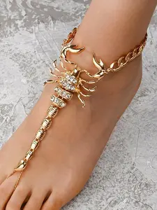 Rhinestone Scorpion Decor Mittens Anklet