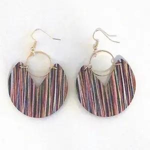 Wooden colorful earrings