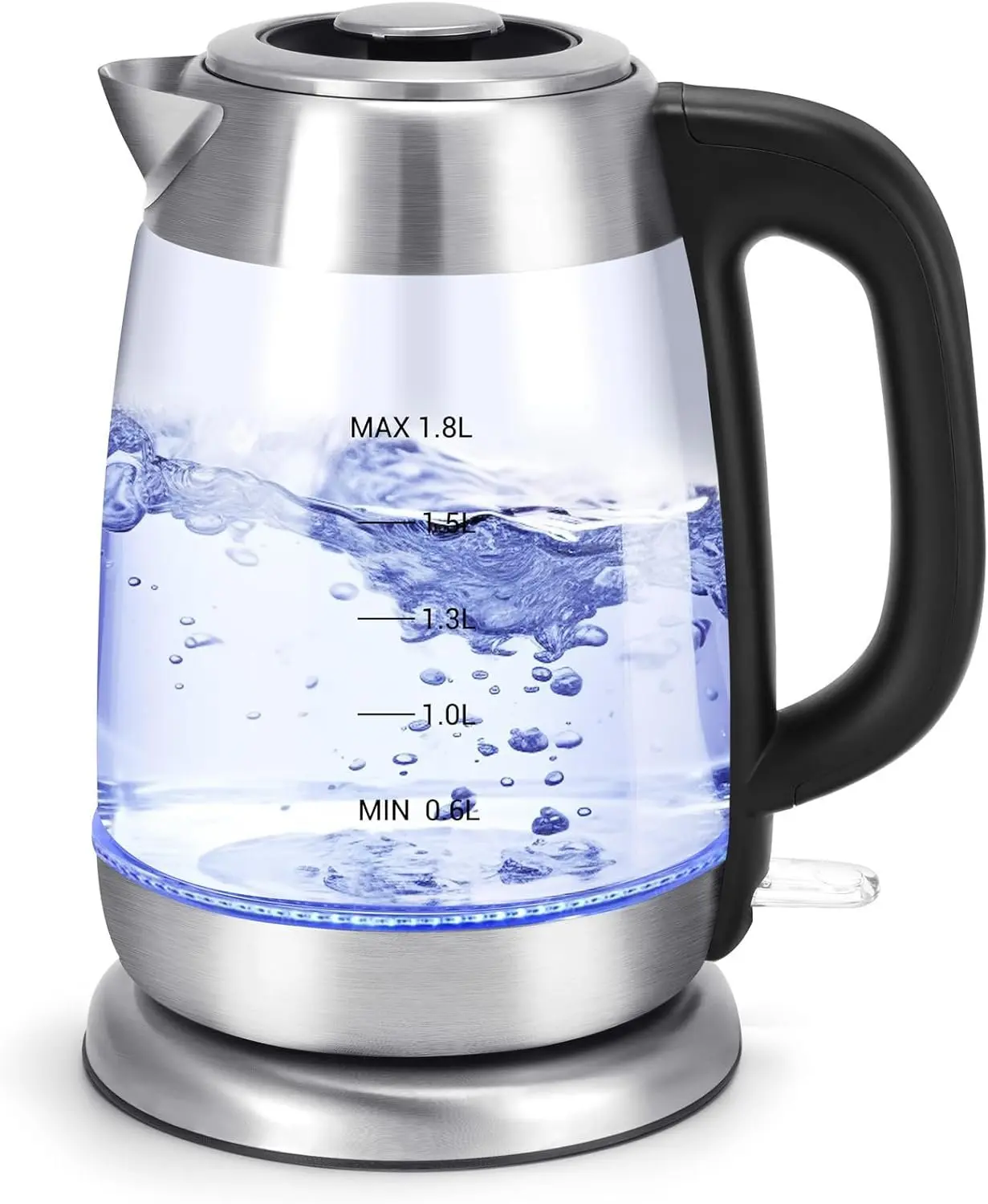 Electric  Kettles Glass for Boiling Water, Speed-Boil Electric Kettle,Hot Water Boiler Heater, Borosilicate Glass Teapot, Auto Shut-Off & Boil-Dry Protection, 1.8 Liter, 2 Year Warranty (glass)