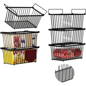 Leak-Bottom - Freezer Organizer Bins ,6 Pack Stackable Deep Freezer Organizer Bins for 7 Cu.FT Small Chest Freezer,organization and,pantry organizers(6 Pack-black)