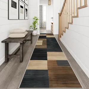 Geometric Pattern Kitchen Runner Rug, 1 Count Non-slip Soft Floor Mat, Decorative Carpet for Home Kitchen Living Room Bedroom Study Room, Decorative Area Rug