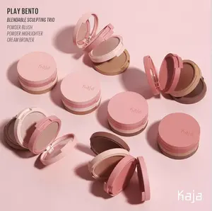 Kaja 3-in-1 Blendable Sculpting Trio - Play Bento | with Mango Seed Butter, Cream Bronzer, Powder Blush, and Highlighter