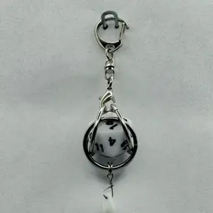 D&D D20 Keychain or Necklace with Charm - Usable D20 for Convenient Access