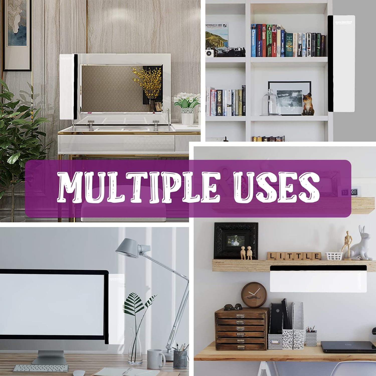 Office Desk Accessories 2pcs Computer Monitor Memo Board Message Board Supplies for Women Men Sticky Note Holder Home Desktop Decor