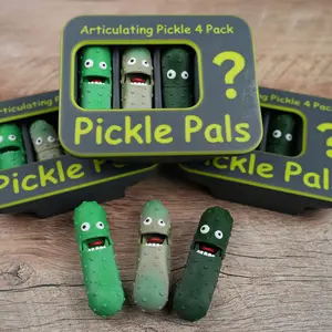 Savory Pickle Pal Collection - Set of 4 XL Pickle Fidgets (Includes a 4th Mystery Pickle)