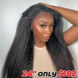 10s Install Wig [3 In 1 Half Wig] Half Wig Kinky Straight Flexi-Fit Invisi 3 in 1 Wigs Flip Drawstring Wig 180% Density Glueless Wigs 100% Human Hair Natural Black Ready to Go Headband Wig for Women TikTokShopBlackFriday