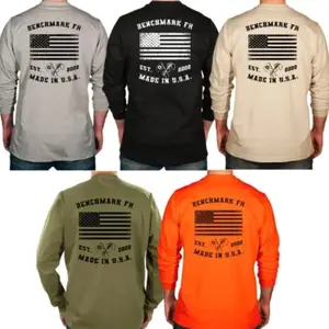 #Benchmark FR Flagship USA Flame Resistant Shirt Sweatshirt, Mens Pullover Printed Shirt, Menswear Graphic Hoodie, Unisex Tshirt IAB