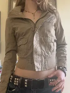 Men's Street Style High Neck Jacket, Loose-Fit Long Sleeve Fall & Winter Coat, Casual Short Zipper Pocket Design, Casual Trendy Coat