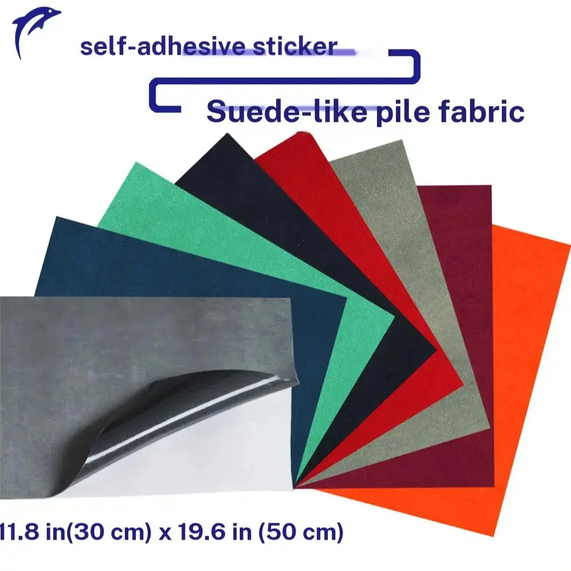 Self-Adhesive Microfiber Suede Fabric Repair Patch (11.8in/30cm x 19.6in/50cm) - Durable, Elastic, Multi-Color Faux Suede, Eco-Friendly for Car Dashboard Repair, Glovebox Upgrade, Room Decorations, DIY Users; Note: Use Dry Cloth, Avoid Water Contact
