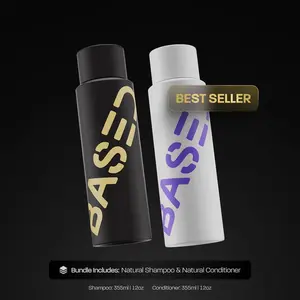 BASED Shower Duo | Shampoo + Conditioner | Deep Clean, Hydrates, Soothes Scalp, Boosts Volume | Fresh Peppermint | Premium Non-Toxic Formula | 12oz Each