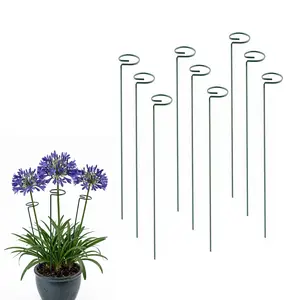 12 Pack 16 Inch Plant Support Stakes, Metal Single stemmed Flower Support Hoops，Garden Plant Stakes Plant Prop for Amaryllis Orchid Lily Rose Peony Tomatoes Gladiolus