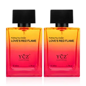 YCZ Love's Red Flame Eau de Parfum 50ml Woody Spicy Fruity Chypre Cologne for Men Pineapple Apple Top Oakmoss Ambergris Base Notes Long Lasting Perfumes 2-Pack Long Lasting Perfumes Long Lasting Scent Natural Fragrance