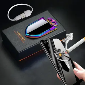 Creative Crown Shaped Electric Lighter | With Phone Stand, USB Fast Charging, Multifunctional Tungsten Wire Windproof, Outdoor Use, Gift Box Packaging, Perfect Gift for Mother'S Day, Valentine'S Day, Thanksgiving, Halloween, Christmas