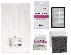 Ultra Care 6 Pk Replacement for Kenmore Type C / Q HEPA Filtration Canister Vacuum Bags, 1 Kenmore CF1 81002 Motor Chamber Filter, 1 Kenmore EF1 86889 HEPA Exhaust Filter, Fits Progressive Intuition