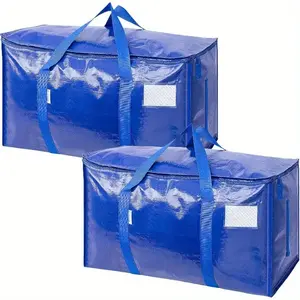 24 Gallon Extra Large Heavy Duty Foldable Moving Bags With Carrying Handles, Zippers and Tag Pocket, Outdoor Camping, water proof Organiser ﻿