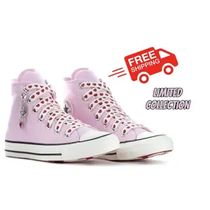 Converse Women's Chuck Taylor All Star Pink High-Top Valentine's Day Sneakers Casual Trainer Authentic New Sizes 7-10