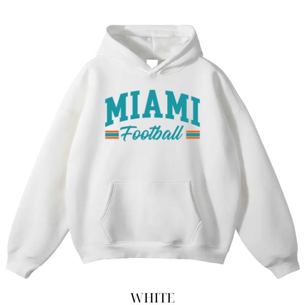 Vintage Miami Football Crewneck Hoodie, Miami Team Pullover Hoodie, Vintage Dolphi..n Hoodie, Dolphi..n Fan Apparel, Classic Miami Fan Pullover, Buffalo Miami Supporter Gift, Miami Football Long sleeve Hoodie