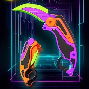 Net Red Gravity 3D Printing Folding Claw Knife Radish Knife Straight Jump Training Butterfly Claw Edge Decompression Tool Toy