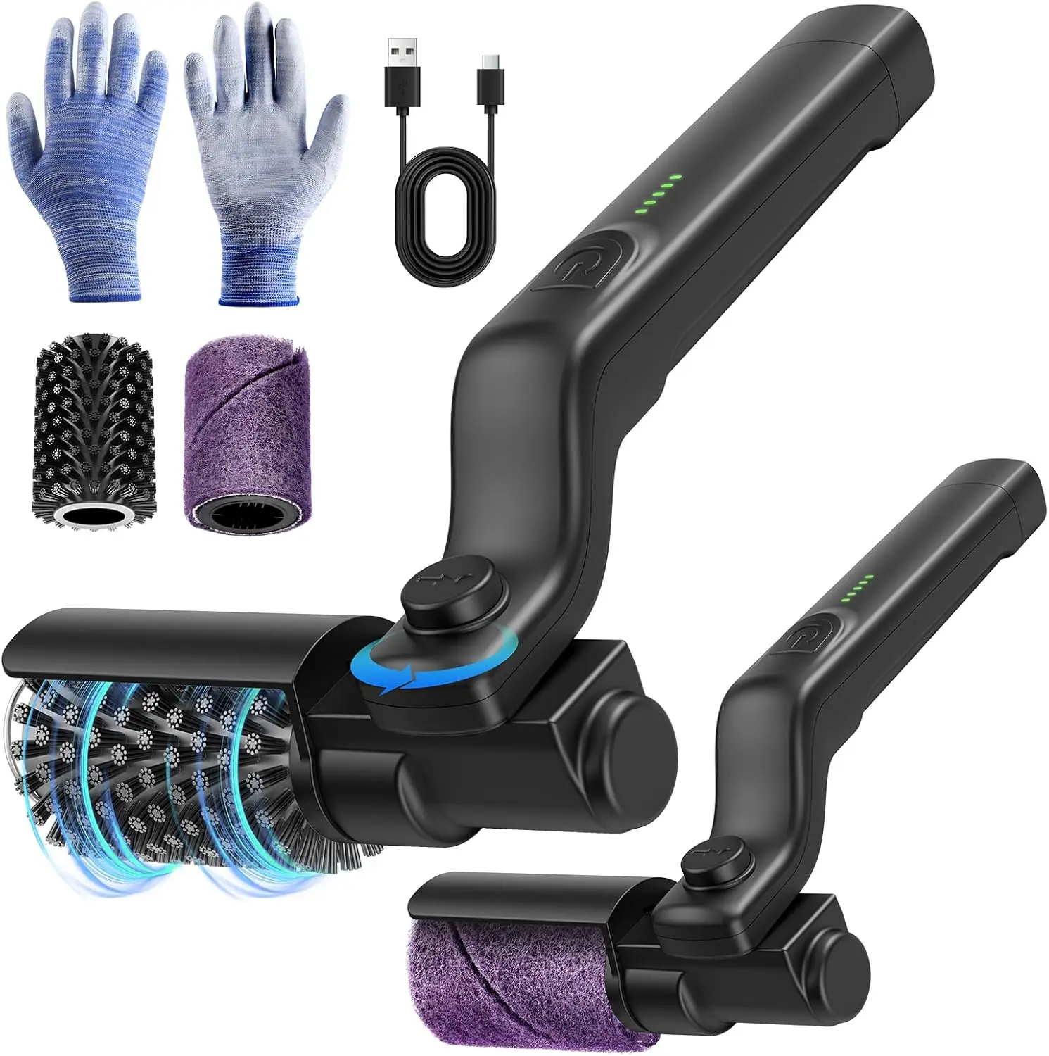 【DealsForYouDays】Drayvorx Rechargeable Electric Cleaning Brush - Thick Rust-Resistant Stainless Steel Bristles, 400 RPM High-Speed Motor, Type-C Charging, Grill Accessories for Outdoor Grill, Father's Day Gift