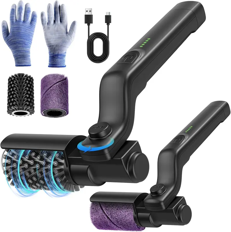 Drayvorx Electric Grill Cleaner Brush - Rechargeable BBQ Cleaner with 400 RPM Motor, Type-C Charging - Stainless Steel Bristles