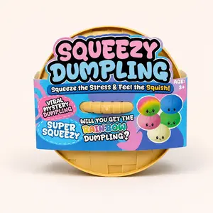 1PC Mystery Glitter Dumpling Squishy Blind Box, Soft TPR Steamer Box Squeeze Toy, Cute Stress Relief Fidget Toy, Random Style Gift for Kids & Adults