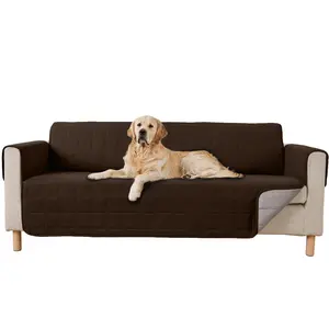 Gorilla Grip Patented Waterproof Slip-Resistant Protector Cover, for Leather or Fabric Couch Cushion, Large Microsuede Furniture Covers Dogs Pets Machine Washable Slipcover