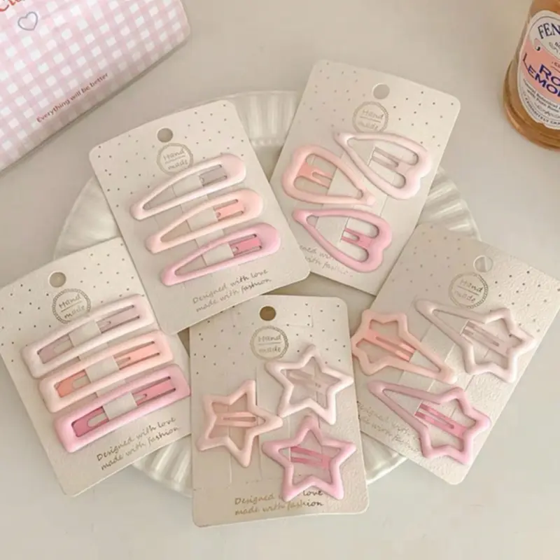15pcs Blue Hair Clips, Heart Star Bb Clips, Elegant Graduated Hair Accessories Hair Decor, Suitable for Daily Use, Random Card Styles, Super Cute Clips, Hairclips