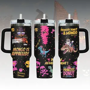 Princess Donut And Mongo 40oz Tumbler, Dungeon Crawler Carl Stainless Tumbler, Fantasy Book Drinkware Tumbler, Bookish Tumbler