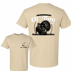 Ol’tom Turkey Hunting Graphic T-Shirt Vintage Outdoor Hunter Design Unisex Cotton Tee with Back Print, Classic Turkey Hunter Shirt for Men Women, Hunting Apparel for Outdoorsmen, Wildlife Graphic Tee Gift for Hunters Dad Husband