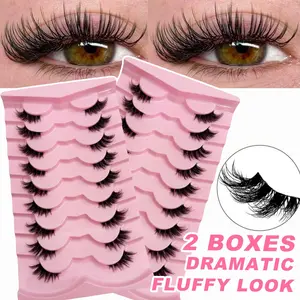 Two Boxes 18 Pairs Half False Eyelashes Wispy Cat Eye Look Natural Short Small Corner Lashes Faux Mink Fake Eyelash Strips Easy To Wear Can Meet The Needs Of Various Occasions Makeup False Eyelashes,Lashes,Fake Lashes