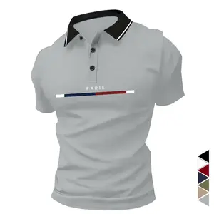 Men’s casual short-sleeve polo shirt, soft and breathable fabric, classic collar, comfortable fit—ideal for work, golf, and travel, perfect for summer.