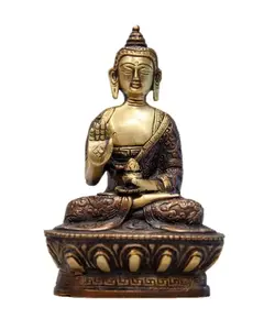 Sitting Buddha On Lotus in Meditation Pose  - 7"