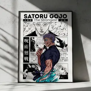 Satoru Gojo Poster – Jujutsu Kaisen Anime Wall Art Print, Manga Home Decor