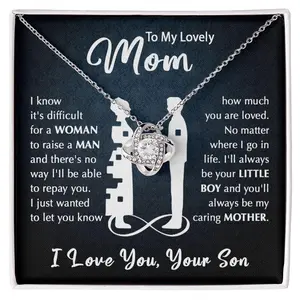 Meaningful Love Knot Necklace For Mom With Heartfelt Message Card Celebrating The Bond Between Mother And Child