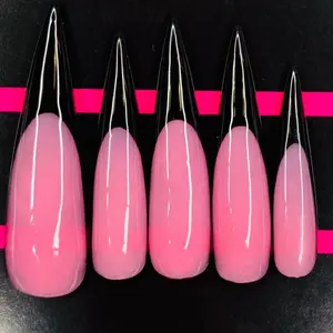 Black XXL French Tip Stiletto Press On Nails
