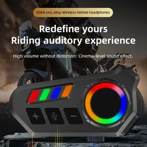MOKATA 2026 Zinc Alloy Motorcycle Helmet Bluetooth Headset  | 40 Hours Battery Life | IP65 Waterproof | RGB Colorful Lighting Effects | AI Voice Assistant bluetooth-compatible Motorbike