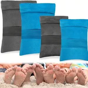 3PCS Beach Sand Remover Kit, Summer Vacation Sand Cleaning Bags and Brushes with Portable Outdoor Sand Removal Gloves, Ideal for Beach Trips Picnic Camping, Available in 4 Colors