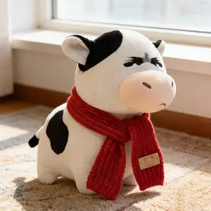 Cute Cow Plush Toy, Abstract Expression Pack Same Style, Grassland Bull Doll, Adorable Birthday Gift, Soft and Huggable