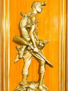 handcrafted fiberglass sculpture of a FEARLESS HUNTER Decor Traditional Artistic Deer Ornaments