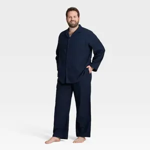 Men's Flannel Pajama Set - Goodfellow & Co Navy Blue 3XL