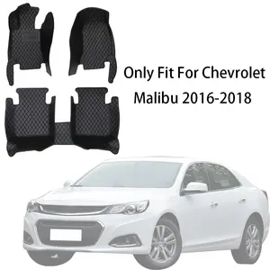 Full Set Nappa PU Leather Car Floor Mat For Chevrolet Malibu 2016-2018 Front And Rear Cushion Slip-Resistant Wear-Resistant Automotive Floor Mats Auto Interior Accessories