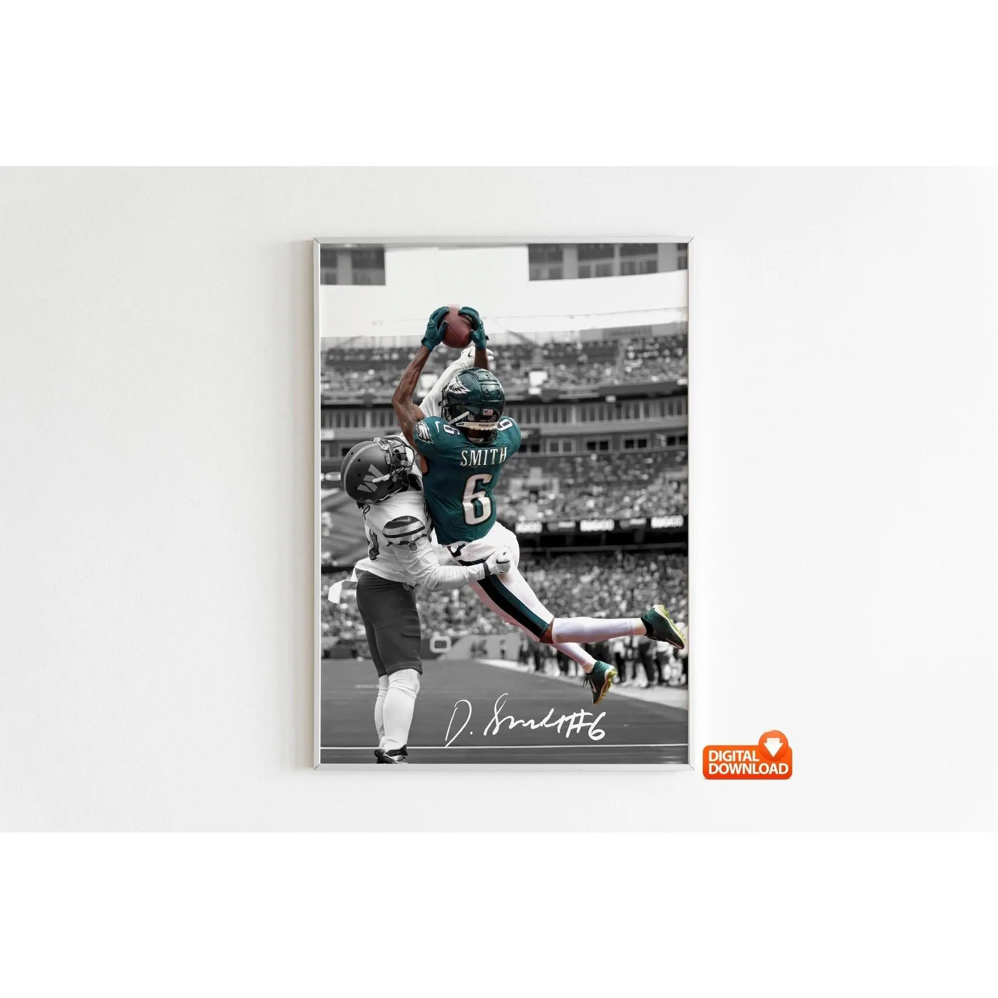 Devonta Smith Poster, Signed Football Poster( Unframed - Print Only )