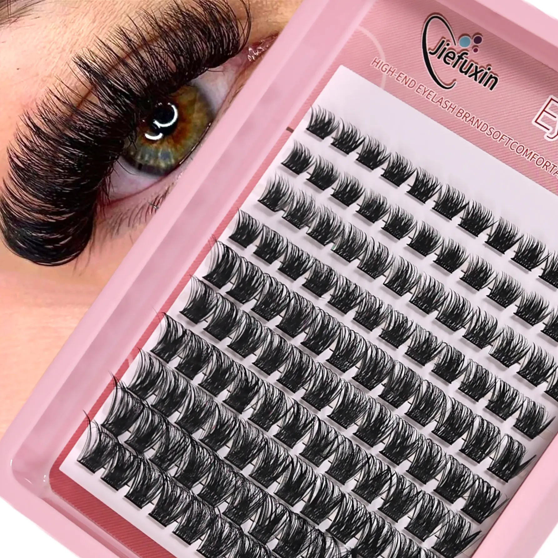 Lash Clusters 120pcs, 8-16mm Wispy Individual Lashes, Natural Look D Curl, Fluffy Cluster Lashes, Volume Individual Lashes, DIY Eyelash Extension Kit, Volume False Eyelashes