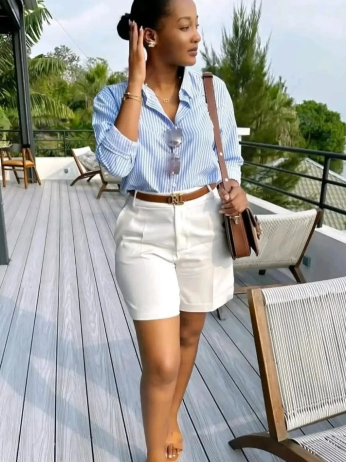 Summer New Women's Casual Shorts, Fashion Plain Short Pants, High Waist Slim Fit, Zipper Fly, Office Commute, No Belt Included