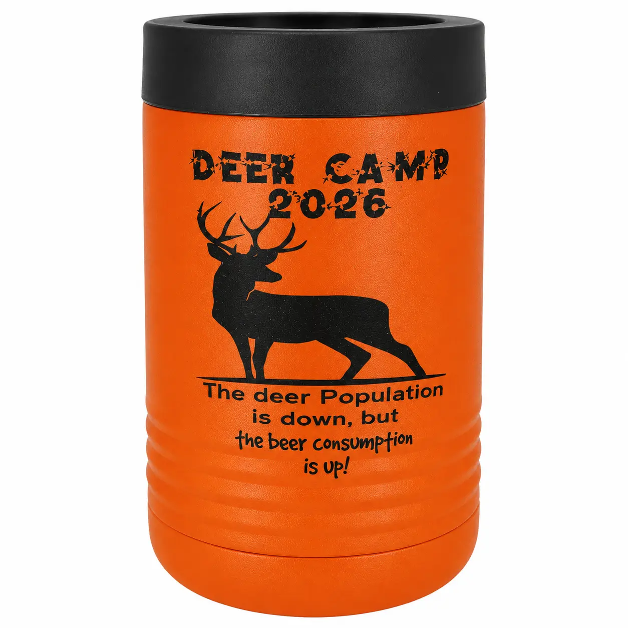 Personalized Deer Camp Insulated Beverage Holder 12 & 16 oz Can Cooler Hunting Gift