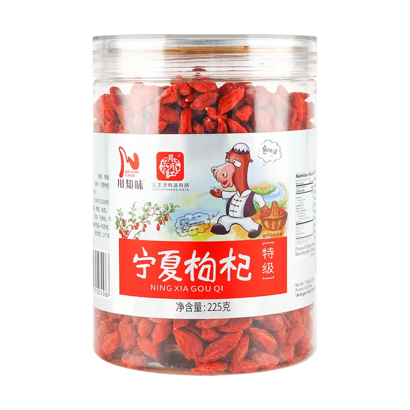 SZECHUAN FLAVOR Premium Dried Goji Berries, 7.94 oz, Chinese hot water tea, wellness drink, goji and date and suger set