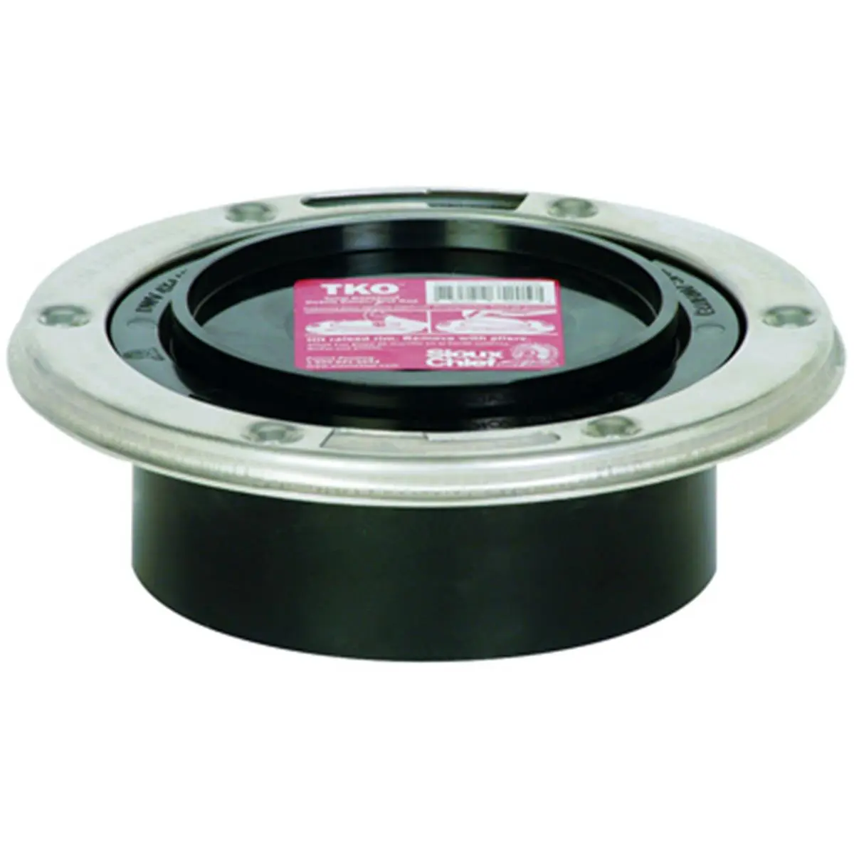 212 MAIN Sioux Chief 886-4ATM 4 in. ABS Plastic Corrosion-Proof Hub Closet Flange with Swivel Ring, Stainless Steel Component for Boating Water Sports