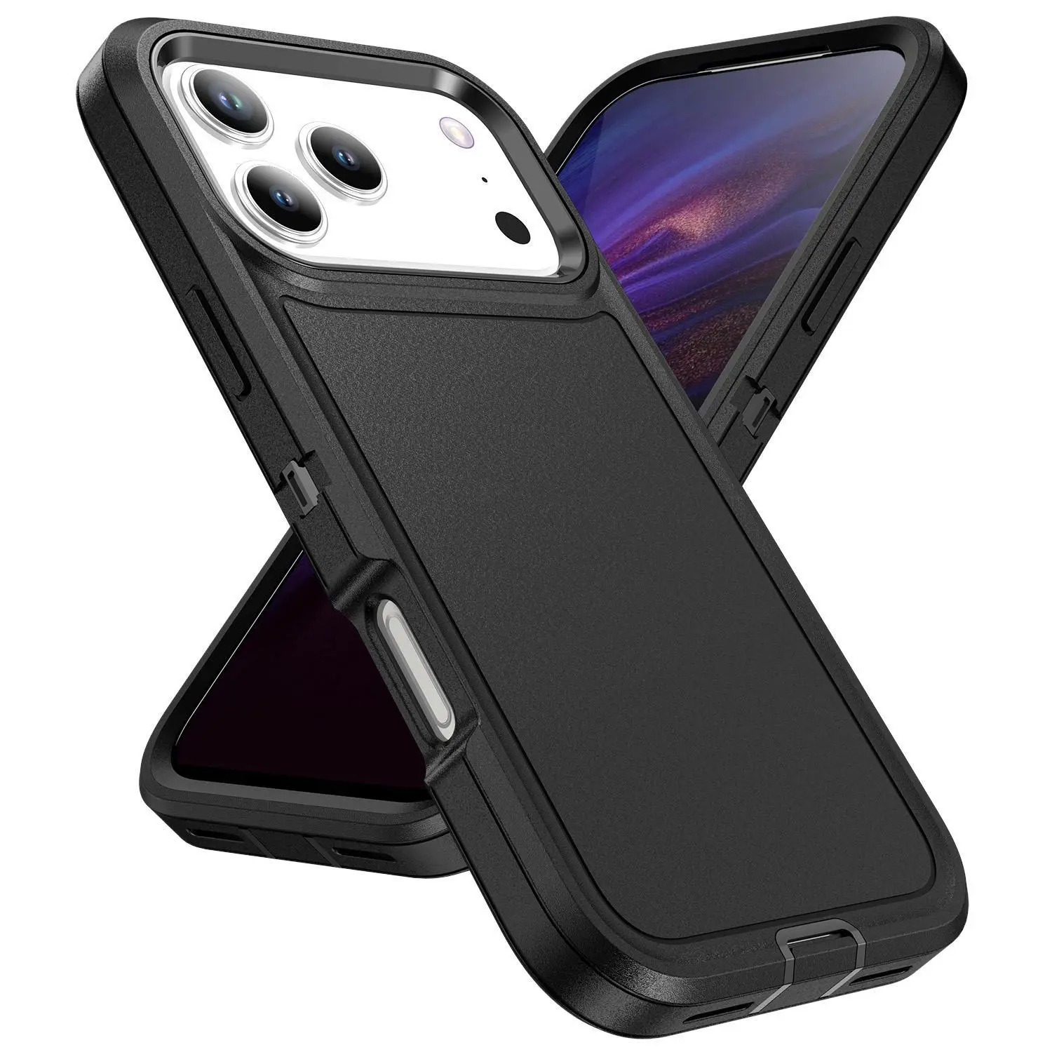 HIP 3 Layers Heavy Duty Shockproof Phone Case For iPhone 17 16 15 14 13 12 Pro Max Plus Air 360° Full Protection Phone Covers Phone Cases